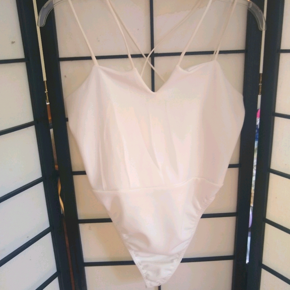 White thong bodysuit